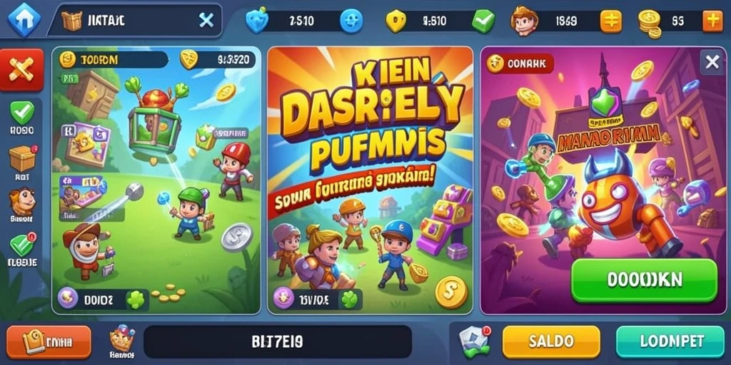 Tampilan utama dengan berbagai pilihan permainan poker.